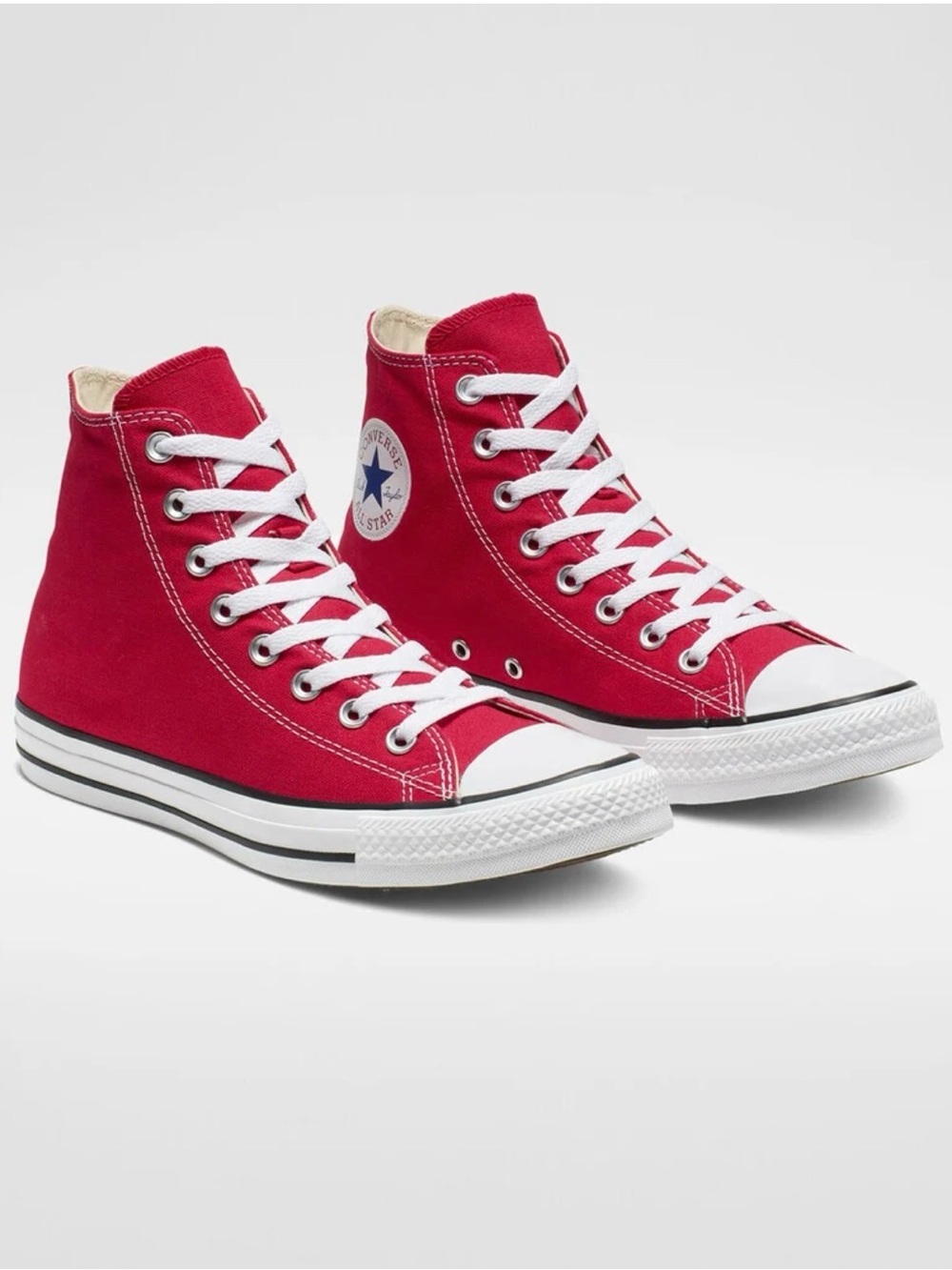 Converse High Top Sneakers in Bright Red with White Accents Kids
